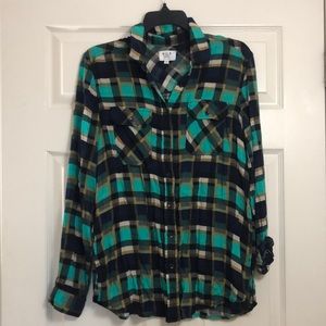 Teal Plaid Shirt